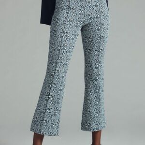 Anthropologie Maeve Pants Womens MP Margo Floral Kick Crop Flare Stretch